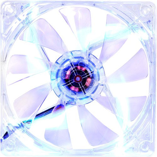 Thermaltake Pure 12 LED DC Fan- Blue - 4.72" Maximum Fan Diameter - 306.7 gal/min Maximum Airflow - 1000 rpm - Sleeve Bearing - 3-pin