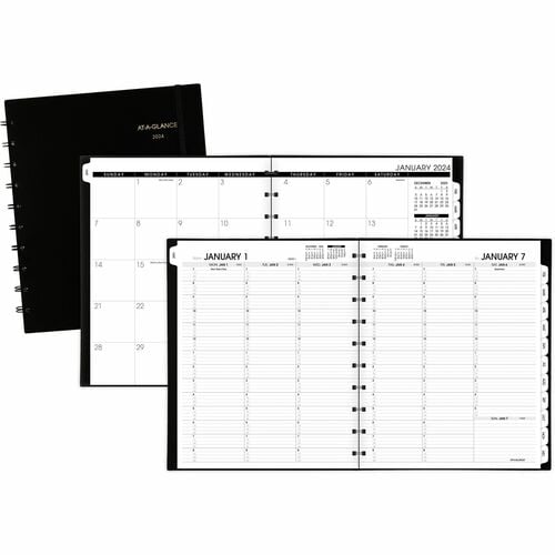 At-A-Glance Move-A-Page Weekly/Monthly Appointment Book - Julian Dates - Weekly, Monthly - 12 Month - January 2026 to January 2027 - 7:00 AM to 8:00 PM - Quarter-hourly, 7:00 AM to 5:45 PM - Quarter-hourly - 1 Week, 1 Month Double Page Layout - 8 3/4" x 1