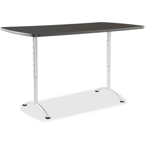 Iceberg Utility Table, Adjustable Height, 72" W x 36" D x 30-42" H, Graphite Melamine Top, Metal Base
