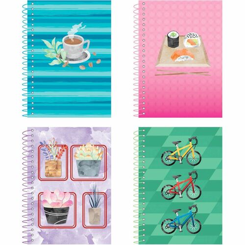Roaring Spring Lifenotes Wirebound Notebook - 80 Sheets - 160 Pages - Printed - Spiral Bound - Both Side Ruling Surface - 15 lb Basis Weight - 56 g/m² Grammage - 7" x 5" Sheet Size - 1.25" Height x 5" Width x 7" Length - White Paper - Recycled - 4 / 
