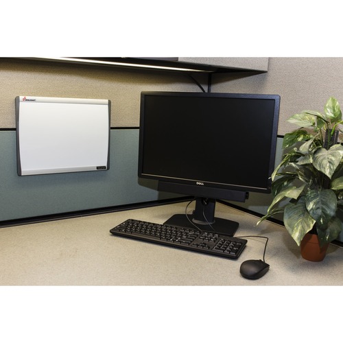 SKILCRAFT Cubicle Magnetic Dry Erase Board - 14" (1.2 ft) Width x 11" (0.9 ft) Height - Steel Surface - Aluminum Frame - Rectangle - 1 Each
