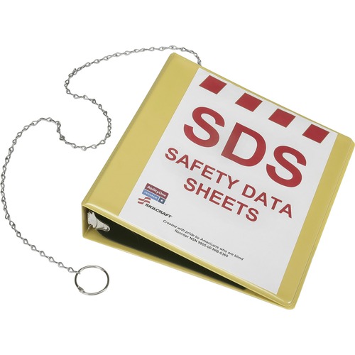 SKILCRAFT Safety Data Sheets SDS Yellow Binder - 2" Binder Capacity - Letter - 8 1/2" x 11" Sheet Size - 375 Sheet Capacity - Inside Front & Back Pocket(s) - Yellow - Divider - 1 Each