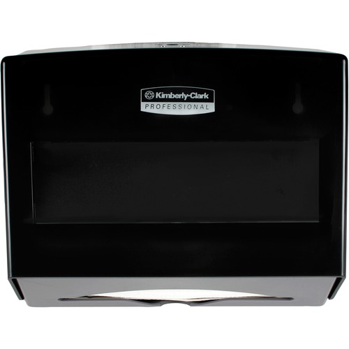 Scott Paper Towel Dispenser, 10.8" W x 4.8" D x 9" H, Compact Lockable, Translucent Cover, Black, for Scottfold Towels