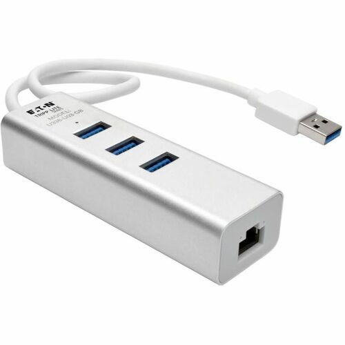 Tripp Lite USB 3.0 SuperSpeed to Gigabit Ethernet NIC Network Adapter w/ 3 Port USB Hub - USB 3.0 - 1 Port(s) - 1 x Network (RJ-45) - Twisted Pair