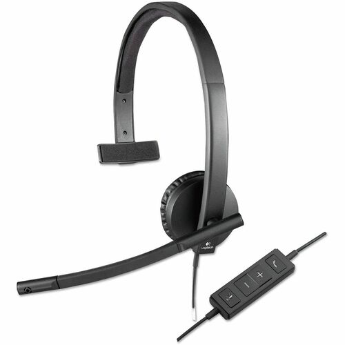 Logitech H570e USB Headset, Mono, Wired Over-the-Head, Noise-Canceling Mic, Inline Controls, PC/Mac Compatible