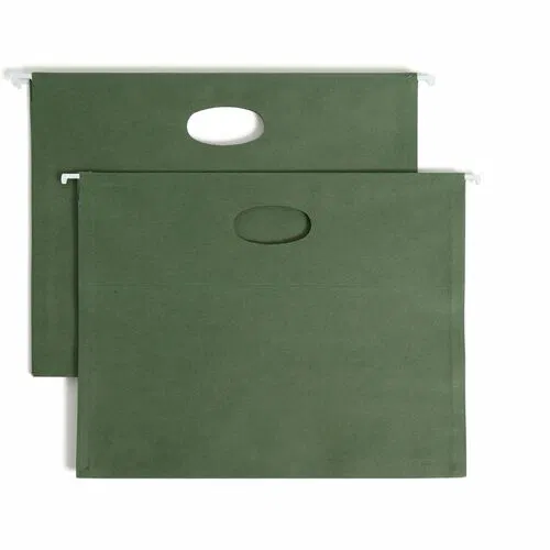 Smead Hanging Folder, Letter 8.5" x 11", Full-Height Sides, 3.5" Expansion, Recycled 11 pt Stock, Standard Green, 10/PK