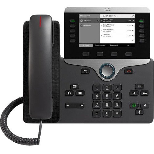 Cisco 8811 IP Phone - Corded - Wall Mountable - Black - 5 x Total Line - VoIP - User Connect License - 2 x Network (RJ-45) - PoE Ports