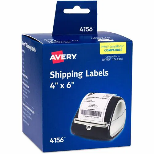 Avery 4156 (4156), Direct Thermal Shipping Labels, 4" x 6", 220 Labels, Bright White, Permanent Adhesive, Water Resistant
