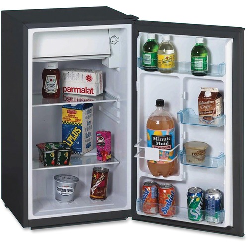 Avanti Refrigerator, Flat-Back, 3.3 cu ft, Chiller Compartment, Reversible Door, Adjustable Glass Shelves, Black, Energy Star