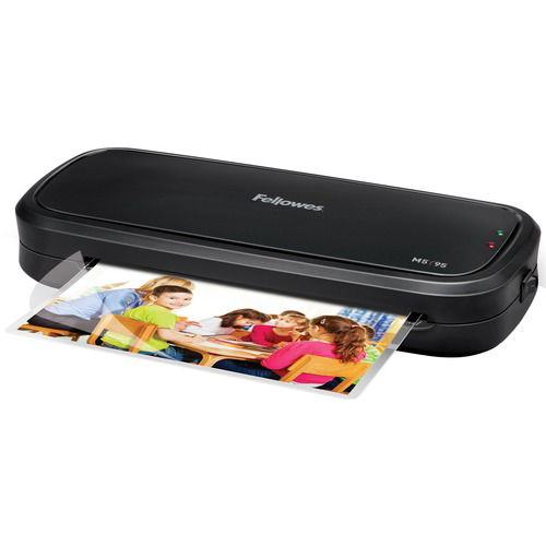 Fellowes Hot Laminator, Home Office, 9.5" Max Width, 3-5 mil, Black, Starter Kit, Auto Shutoff, Release Lever