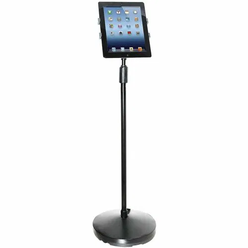 Kantek TS890 Tablet Floor Stand, 37"-58" Height Adjustable, 360-Degree Rotation, 180-Degree Tilt, Weighted Base, for 7"-10" Tablets, Black