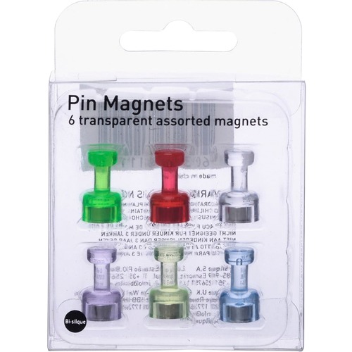 MasterVision Magnetic Push Pins, Planning Board, 0.3" Diameter, 0.7" H, Multicolor