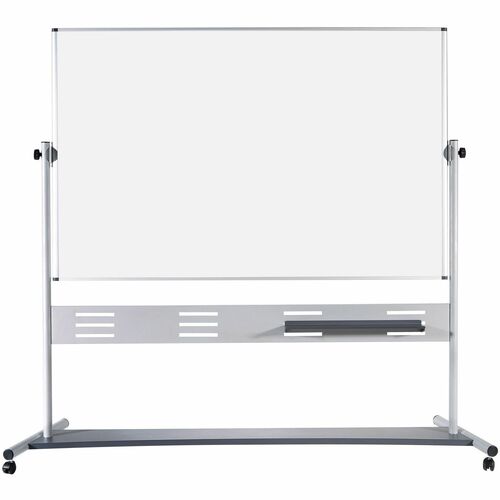 MasterVision Magnetic Dry-Erase Easel, 2-Sided Reversible Board, 47.2" W x 35.4" H, Casters, Adjustable Marker Tray