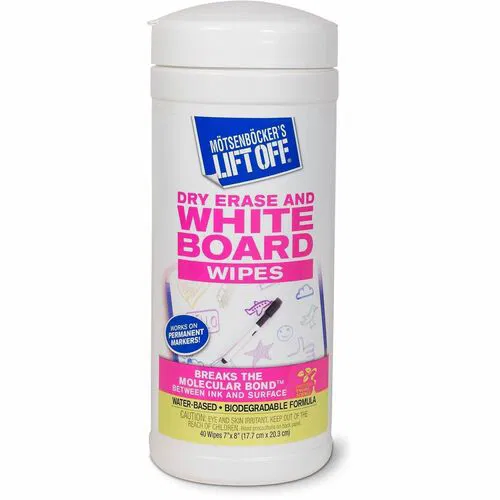 Mötsenböcker's Lift Off Motsenbocker Lift Off Dry Erase Brd Cleaner Wipes - 7" Width x 12" Length - Used as Ink Remover, Mark Remover, Ghost Remover, Shadow Remover, Stain Remover - Streak-free, Water Based - Plastic - 180 / Carton