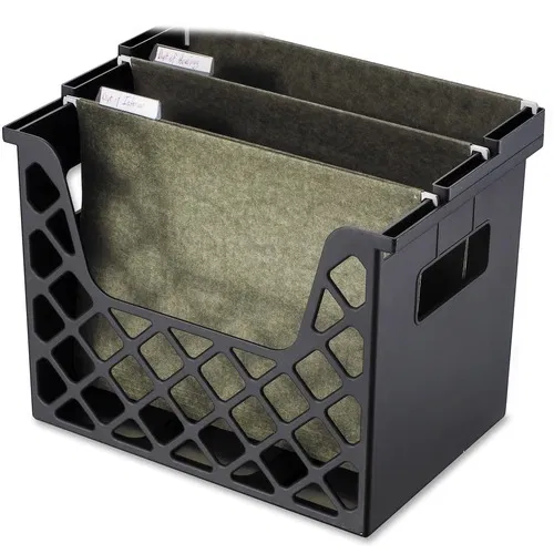 Officemate Desktop File Organizer, Letter-Size, Step-Up Inserts, 13.25" x 8.63" x 10.75", Black, 30% Recycled Plastic