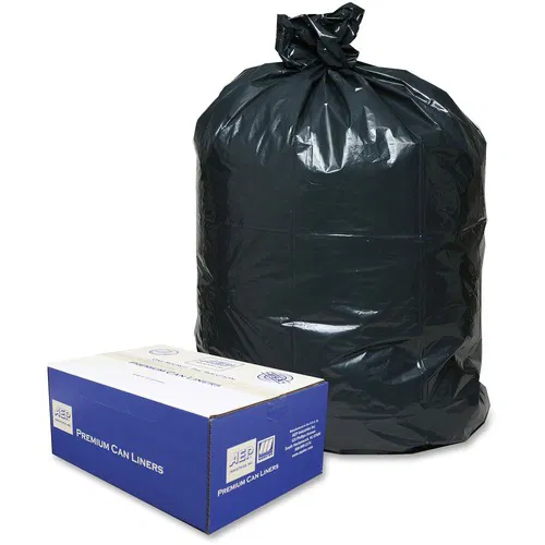 Berry Contaminated Waste Bag, Extra Large 60 gal, 38" x 58", Linear Low-Density, Black, 70% Recycled, 100/CT