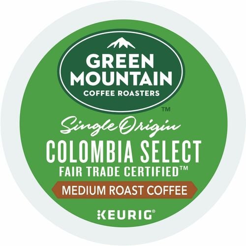 Green Mountain Coffee Roasters, K-Cup Coffee, Colombia Select, Medium Roast, Regular, Fair Trade Certified, for Keurig Brewers, 24/Box, 4/CT