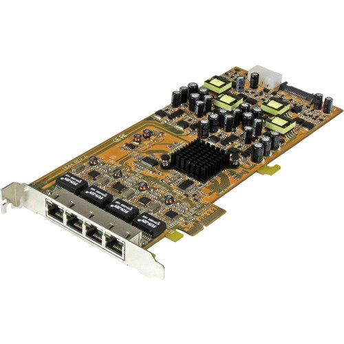 StarTech.com 4 Port Gigabit Power over Ethernet PCIe Network Card - PSE / PoE PCI Express NIC - Add 4 Gigabit Power over Ethernet ports to a PCI Express-enabled computer - 4 Port Gigabit Power over Ethernet PCIe Network Card - PSE / PoE PCI Express NIC - 