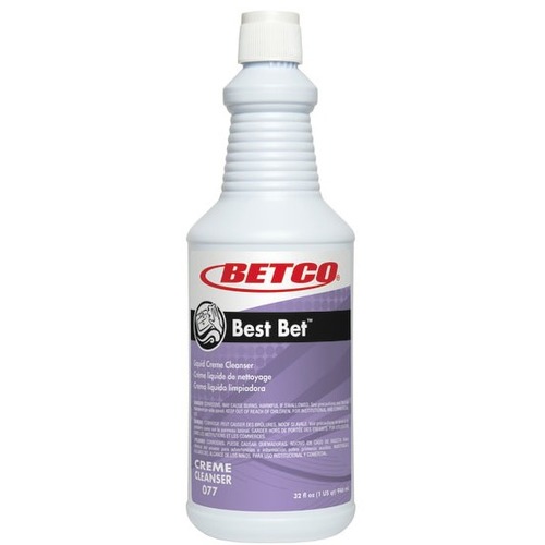 Betco Liquid Abrasive Creme Cleanser - For Ceramic, Tile, Plastic, Porcelain - 32 oz (2 lb) - Mint Scent - Recommended For: Rust Remover, Soap Scum Remover, Stain Remover, Grease Remover, Hard Water Remover, Mineral Deposit Remover - Non-scratching, Abras