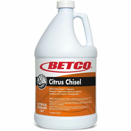 Betco Multipurpose Cleaner/Degreaser, Citrus Chisel, 128 fl oz (4 qt), Non-Flammable, Orange, 4/CT