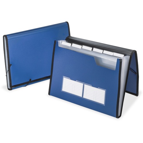 Oxford Expanding File, Letter Size, 7-Pocket, Metallic Poly, Blue, Full-Flap Elastic Closure