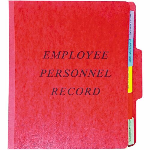 Pendaflex 1/3 Tab Cut Letter Recycled Organizer Folder - 8 1/2" x 11" - 400 Sheets Capacity - 2" Expansion - 1" Fastener Capacity - Top Tab Location - 5 Divider - Red - Reinforced Tab, Moisture Resistant, Smudge Resistant, Reinforced Gusset, Rip Proof, Ac