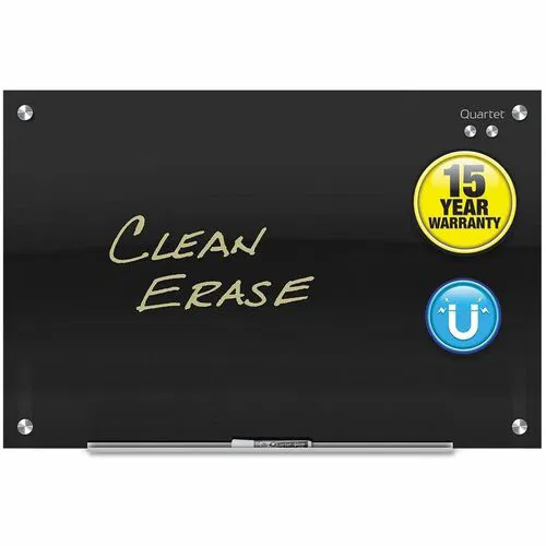 Quartet Infinity™ Glass Magnetic Dry-Erase Board - 36" (3 ft) Width x 24" (2 ft) Height - Black Tempered Glass Surface - Black Frame - Horizontal/Vertical - Magnetic - 1 / Each