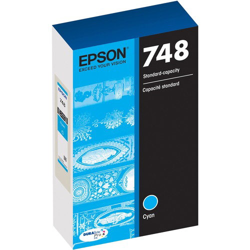 Epson 748, (T748220) Ink Cartridge, DURABrite Pro, Cyan, 1,500 Page Yield, for WorkForce Pro WF-8590/WF-6530/WF-6090/WF-6590/WF-8090