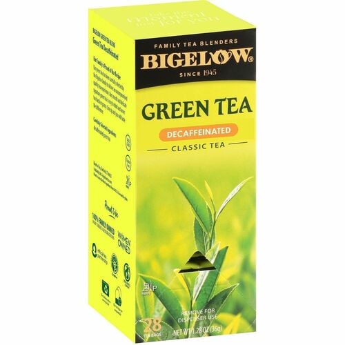 Bigelow Green Tea Bags, Decaf Classic, 28/Box