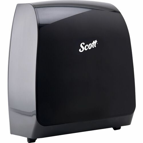 Scott Pro Manual Hard-Roll Paper Towel Dispenser, 8" Roll Capacity, Up to 1,150 ft, Black, Translucent, Key Lock