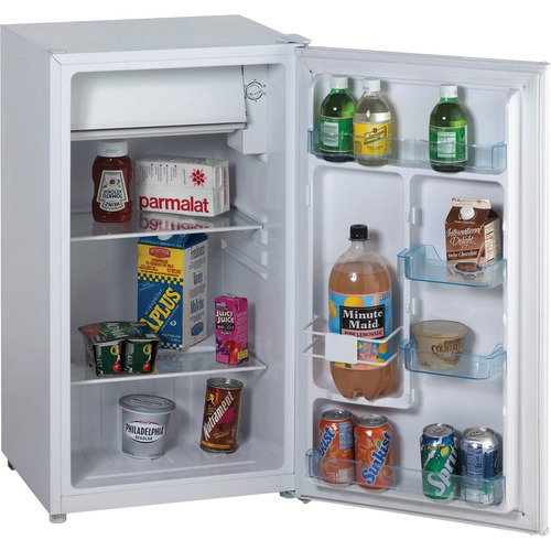 Avanti Refrigerator, Undercounter, 3.3 ft3, Reversible Door, Chiller Compartment, Manual Defrost, White, 18.5" x 17.5" x 33.5"