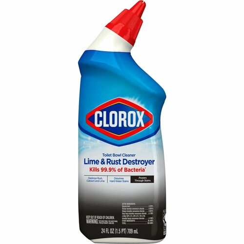 Clorox Toilet Bowl Cleaner Lime & Rust Destroyer - For Toilet Bowl - 24 fl oz (0.8 quart) - Recommended For: Stain Remover, Rust Remover, Limescale Remover, Bacteria Remover, Dirt Remover, Grime Remover, Odor Remover - Bleach-free, Disinfectant, Deodorize