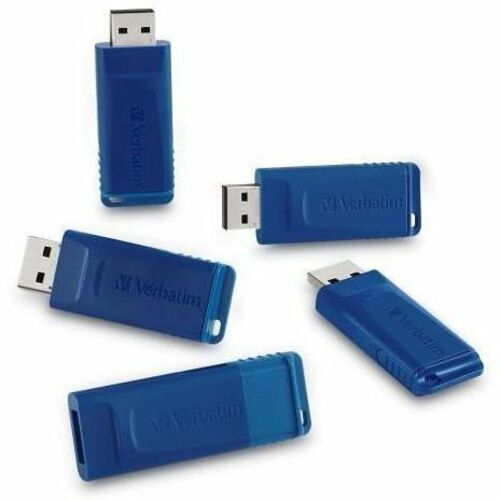Microban 8GB USB Flash Drive - 5pk - Blue - 8 GB - USB 2.0 Type A - Blue - 5 Year Warranty - 5 / Pack - TAA Compliant