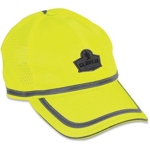 Ergodyne Baseball Cap, GloWear 8930, Class 2 Hi-Vis, Lime, Mesh Vent, Reflective Trim