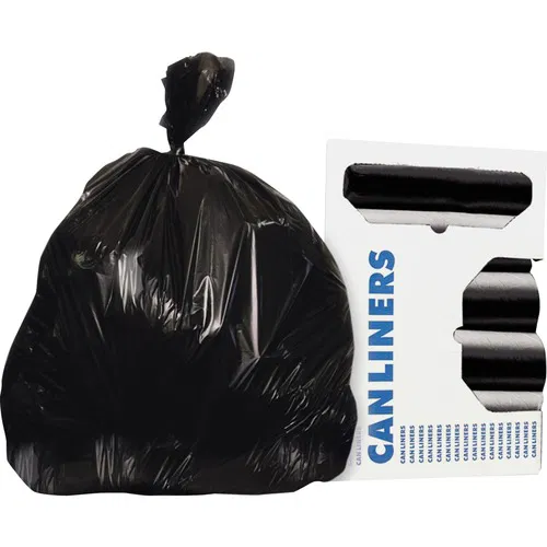 Heritage AccuFit 1.3mil Black Can Liners - 23 gal/75 lb Capacity - 45" Length x 28" Width x 1.30 mil (33 Micron) Thickness - Black - Can - 25/Roll - 8 / Carton
