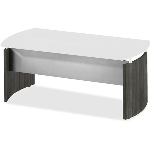 Mayline Desk Base - Beveled Edge - Finish: Gray Steel Laminate - Water Resistant, Stain Resistant, Abrasion Resistant, Durable, Modesty Panel, Leveling Glide