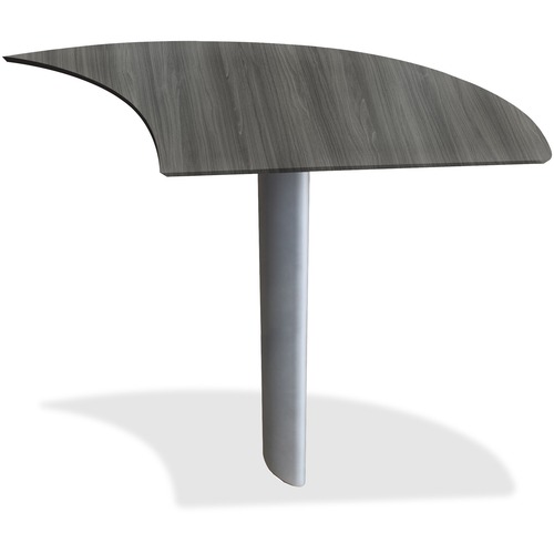 Mayline Medina Curved Desk Extension, Right - Beveled Edge - Material: Steel - Finish: Gray, Laminate - Stain Resistant, Water Resistant, Abrasion Resistant, Durable