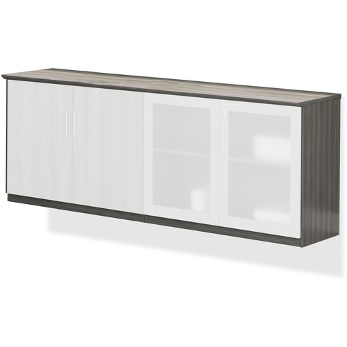 Mayline Medina Series Low Wall Cabinet - 2 Shelve(s) - 2 Adjustable Shelf(ves) - Beveled Edge - Material: Steel - Finish: Gray, Laminate - Wall Mountable, Stain Resistant, Water Resistant, Abrasion Resistant, Leveling Glide - For Office