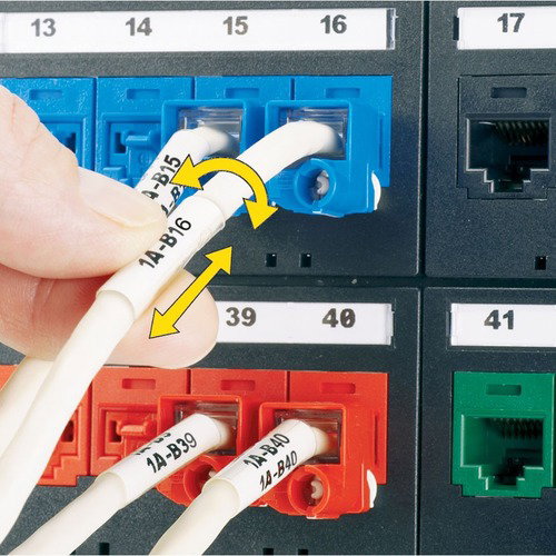 Panduit Turn-Tell Wire & Cable Label - 1" Width x 1 1/2" Length - Rectangle - Thermal Transfer - White - Vinyl - 2500 / Roll - 2500 Total Label(s)