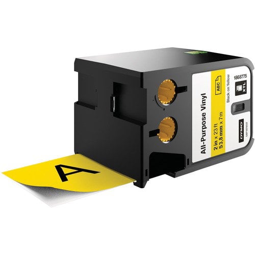 Dymo XTL All-Purpose Vinyl Label Cartridge - 2 1/8" Width - Permanent Adhesive - Thermal Transfer - Yellow - Vinyl - 1 Each - Chemical Resistant, Durable, Fade Resistant, Smear Resistant, Easy Peel, Temperature Resistant