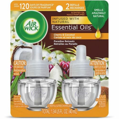 Air Wick Scented Oil Refill, Wall-Mount, Life Scents, Paradise Retreat, 0.7 fl oz, 60 Day, for Continuous Dispenser, 2/PK