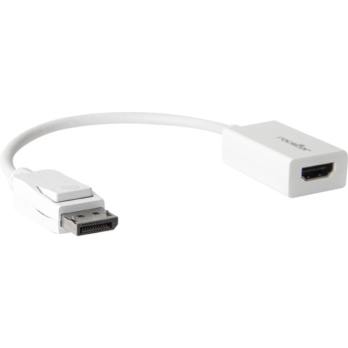 Rocstor DisplayPort (Male) to HDMI (Female) Adapter Converter - 1 Pack - 1 x 20-pin DisplayPort DisplayPort 1.1a Digital Audio/Video Male - 1 x 19-pin HDMI Digital Audio/Video Female - 1920 x 1200 Supported - White