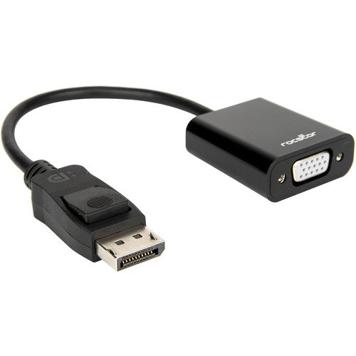 Rocstor DisplayPort to VGA Video Adapter Converter - Cable Length: 5.9" - 5.90" DisplayPort/VGA Video Cable for Video Device, Desktop Computer, Notebook, Projector, Monitor, HDTV - First End: 1 x DisplayPort 1.1a Digital Audio/Video - Male - Second End: 1
