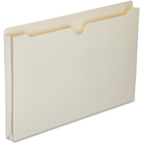SKILCRAFT Straight Tab Cut Legal Recycled File Jacket - 8 1/2" x 14" - 1" Expansion - Manila - 30% Recycled - 50 / Box