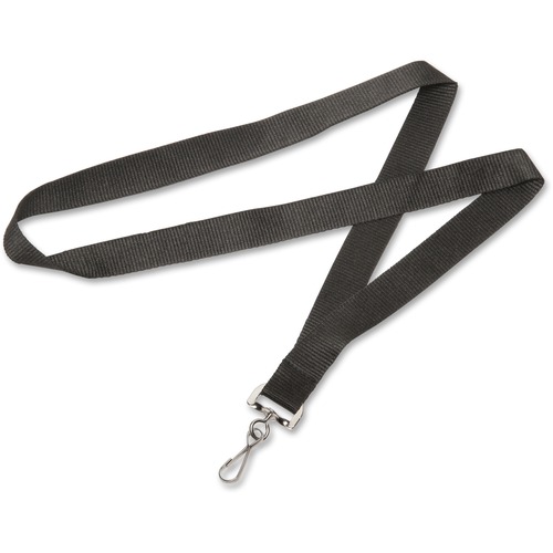 SKILCRAFT Strap-style Neck Lanyard - 1 Dozen - Black