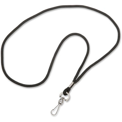 SKILCRAFT J-hook Cord-style Lanyard - 1 Dozen - Black