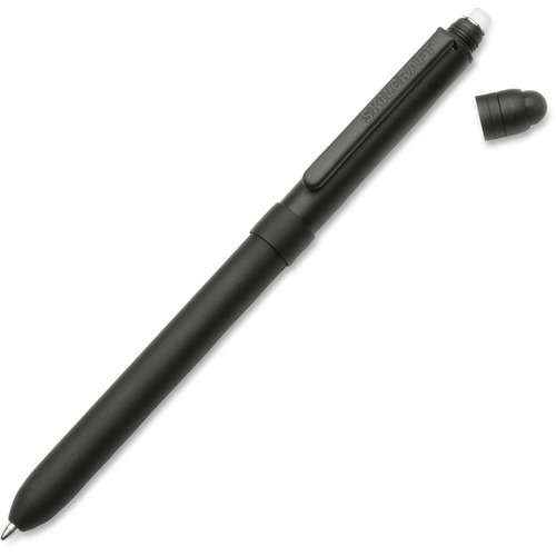 SKILCRAFT Ink Pen/Pencil Multifunction Stylus - Medium Pen Point - 0.5 mm Pen Point Size - Red, Black - Black Steel Barrel - 1 Each