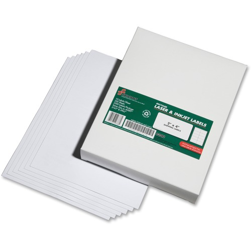 SKILCRAFT Laser Inkjet 2x4 Address Labels - 2" x 4" Length - Rectangle - Laser, Inkjet - Bright White - 2500 / Box - Eco-friendly, Chlorine-free, Self-adhesive, Lignin-free, Non-yellowing