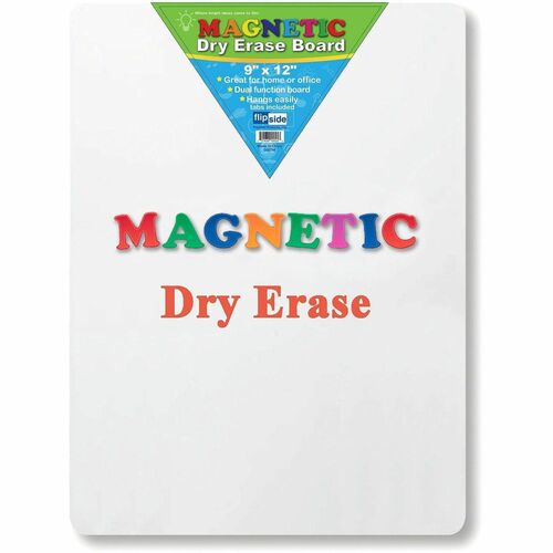 Flipside Dry Erase Board, 9" W x 12" H, Magnetic, Frameless, White