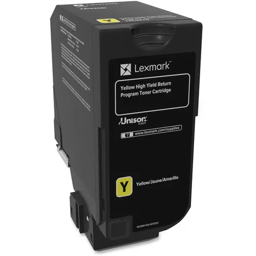 Lexmark (74C1HY0) Toner Cartridge, Unison Original High Yield, Yellow, 12,000 Pages, Laser, for Lexmark CS725de/CS725dte